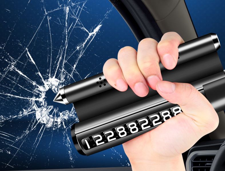 Bảng ghi số điện thoại cho ô tô có chức năng phá kính thoát hiểm kiêm giá đỡ điện thoại tiện dụng