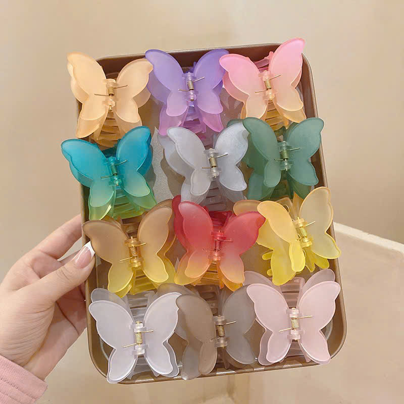 Kẹp tóc hình cánh bướm 2 lớp pha màu pastel siêu xinh và dễ thương