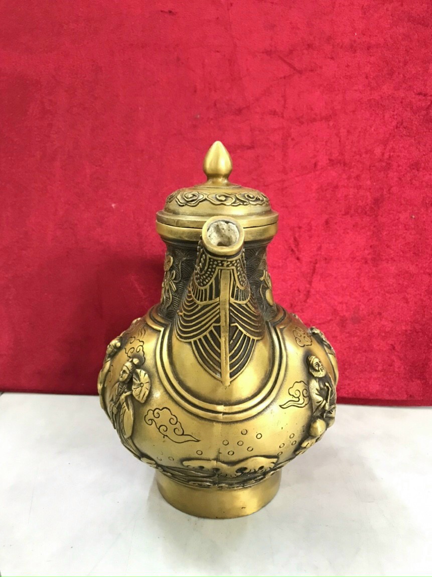 Ấm trà Bát Tiên cổ cao - Decor trang trí