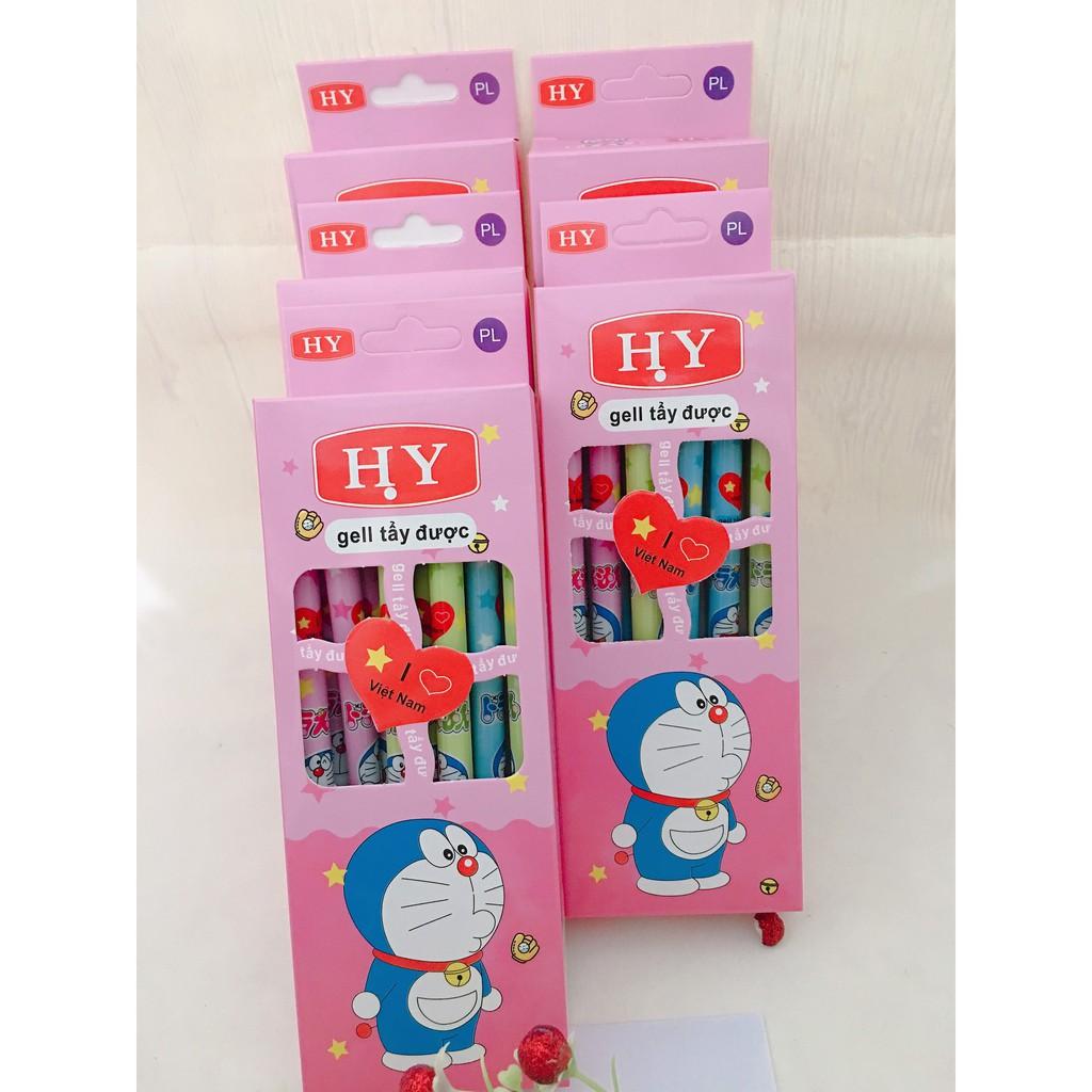 Combo 3 Hộp Bút bi xóa được mực Tím mẫu Doraemon - Hộp 12 cây