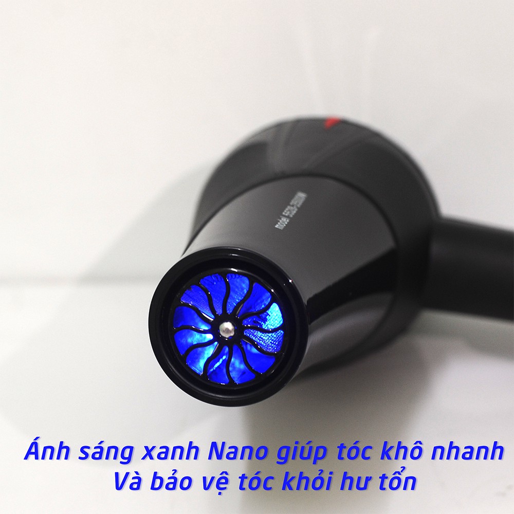 Máy Sấy Tóc 5528 Công Suất Lớn 3500W Ánh Sáng Xanh Nano Kèm Đầu Thổi