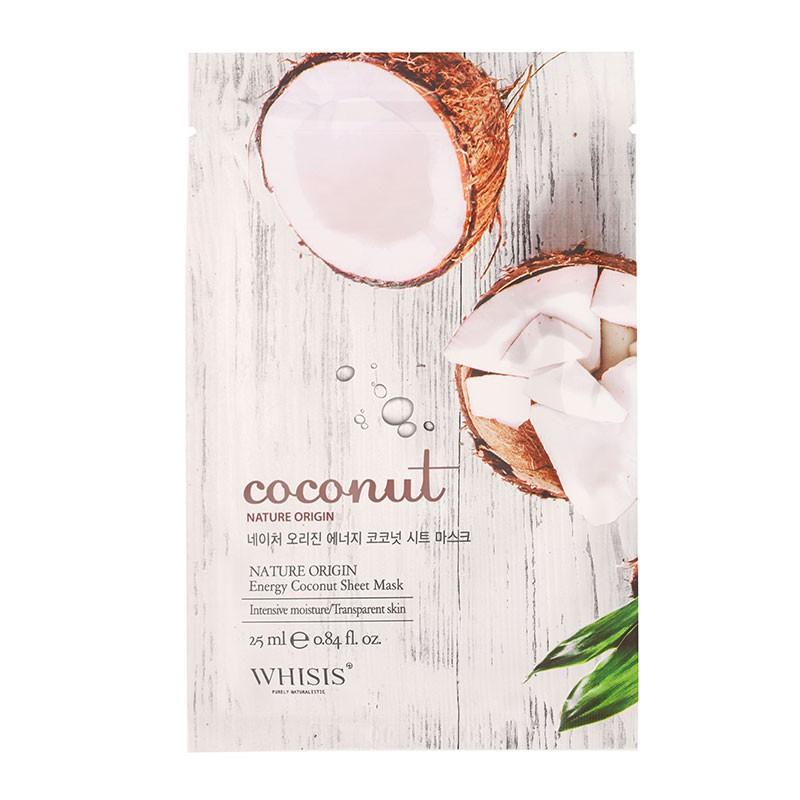 Combo 10 Mặt nạ tinh chất dừa Whisis Nature Origin Energy Coconut Sheet Mask