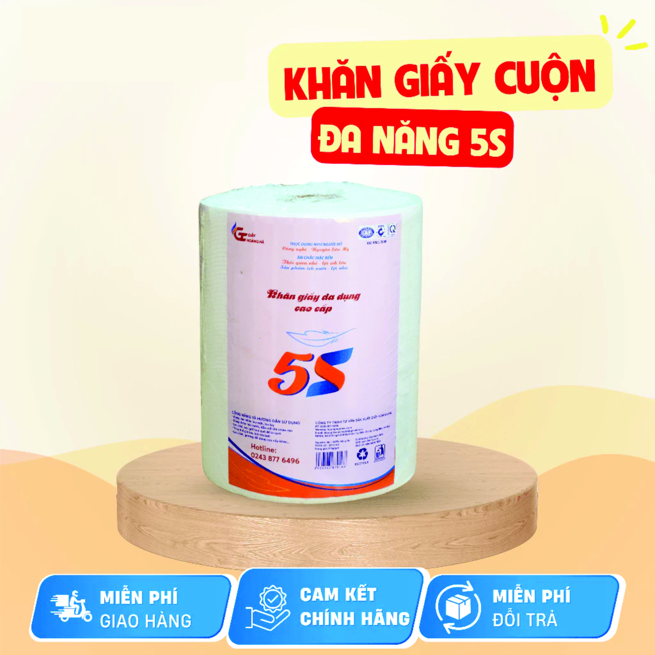 Giấy Lau Đa Năng - lau bếp tiện lợi, thấm DẦU MỠ tốt, giấy thấm thực phẩm, bảo quản rau củ, giấy ăn, Lau Tay 1kg 1 Cuộn Có Thể Giặt Được