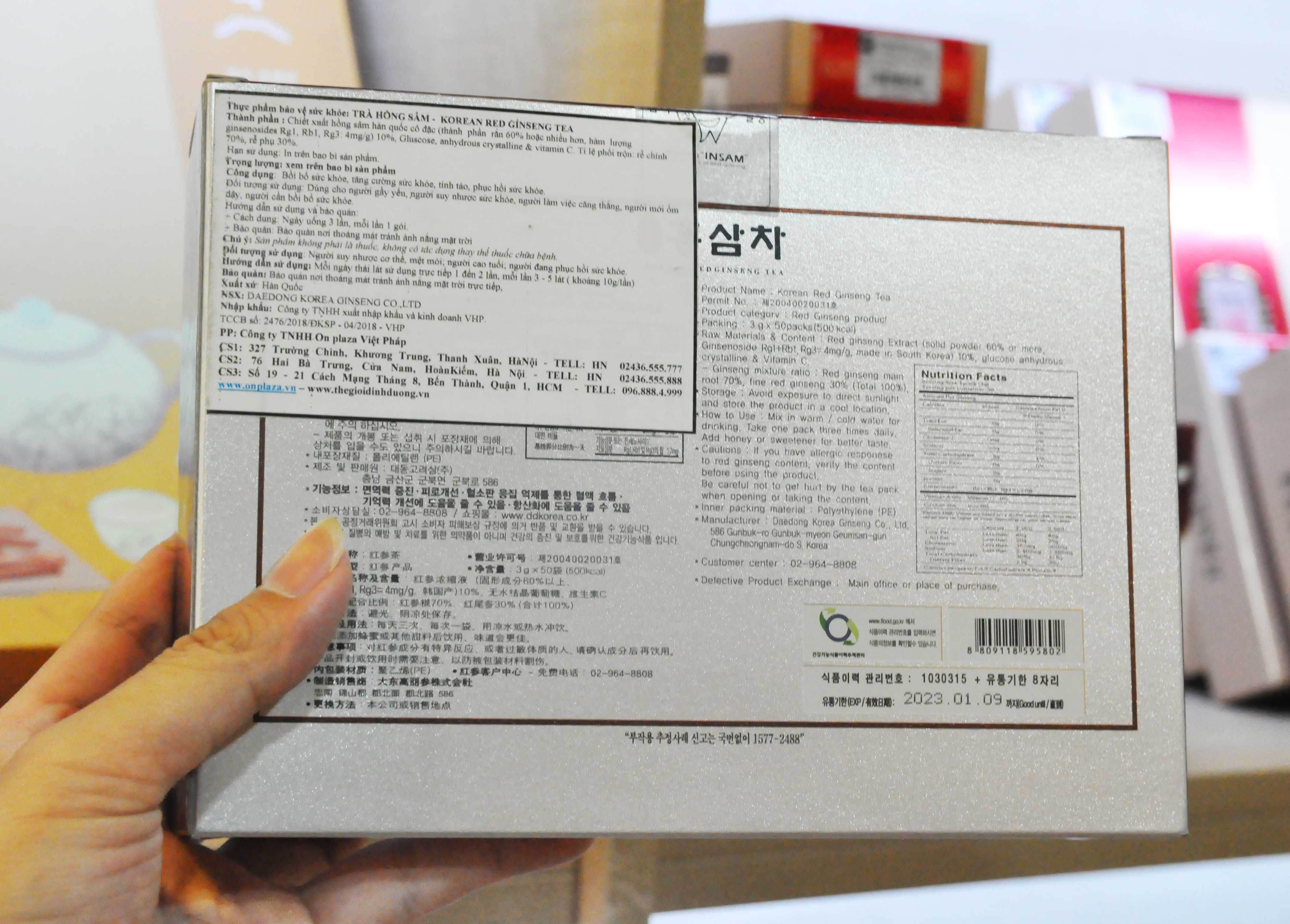 Trà hồng sâm 50 gói x 3g, 4mg/g – Daedong NS127