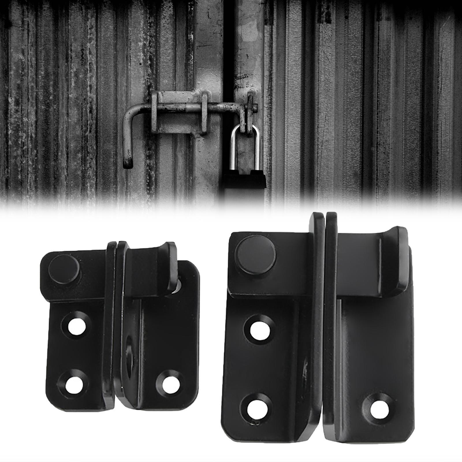 2 Pieces Door Latch Lock Lightweight Door Security for Drawer Fences Black