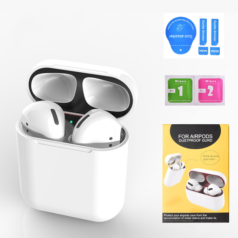 Miếng Dán Kim Loại Chống Bám Bẩn Chống Bụi Cho Case Airpods 1 / Airpods 2 / Airpods Pro