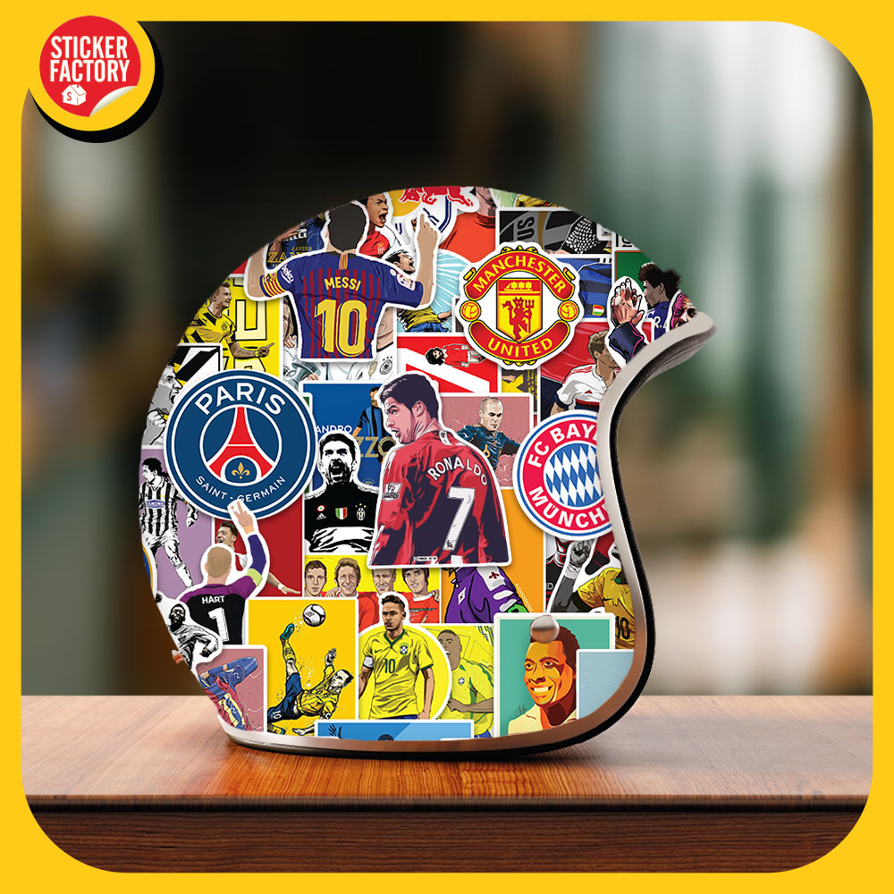 Football - Set 100 sticker decal hình dán nón bảo hiểm, laptop, xe máy, ô tô - STICKER FACTORY
