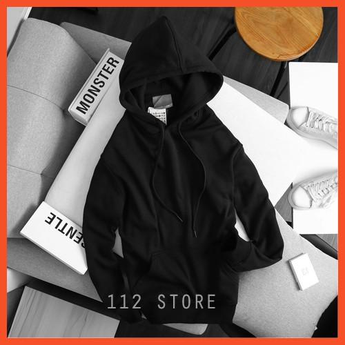 Áo Hoodie Nỉ Trơn Unisex Vải Mềm Mịn