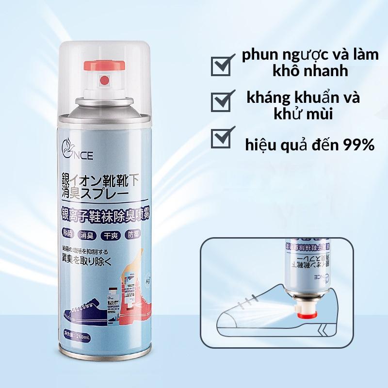 Xịt NCE khử mùi giày và tất chai xịt khử mùi hôi chân công nghệ Nano Bạc khử mùi diệt vi khuẩn hiệu quả