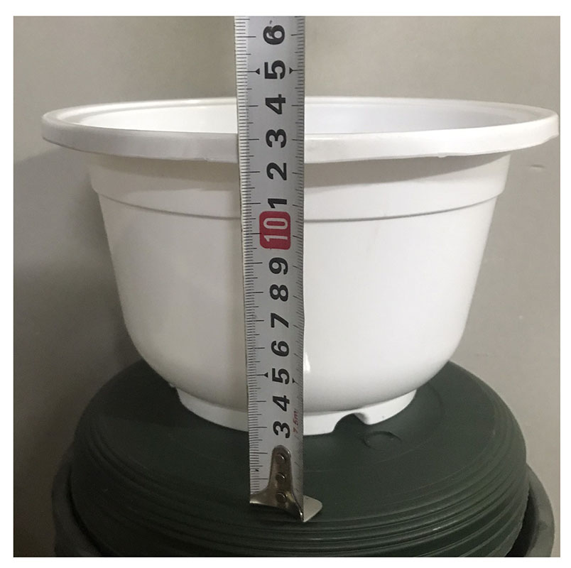 3 Chậu Nhựa Trắng Trơn A250x170 Hình Tròn Kích Thước 23x13 cm