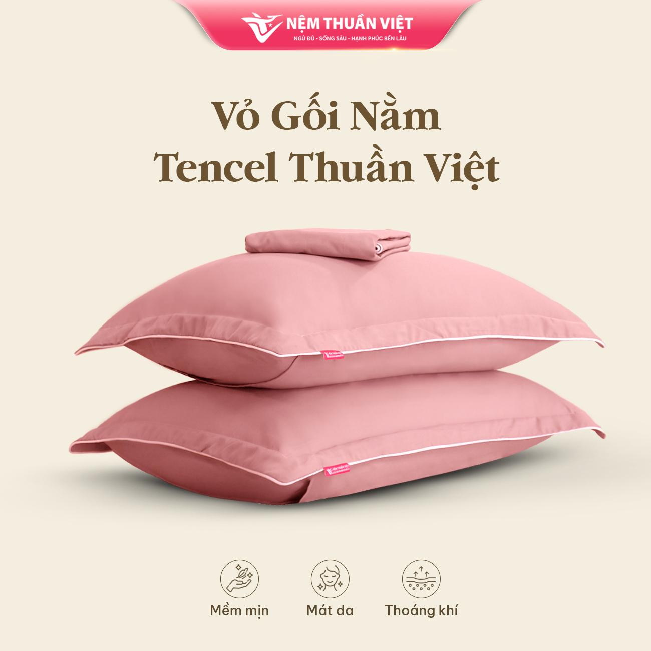 Vỏ Áo gối nằm Thuần Việt - Lụa Tencel Thoáng Mát, Thấm Hút Mồ Hôi Tốt - Họa Tiết Hoa Văn - Đa Dạng Họa Tiết