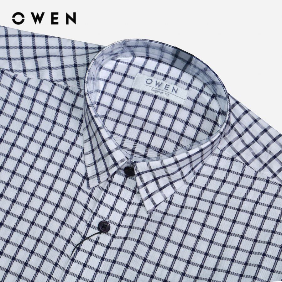OWEN - Áo Sơ Mi nam Dài tay form Regular Fit chất liệu Bamboo Màu nhạt có túi  - AR22543DT