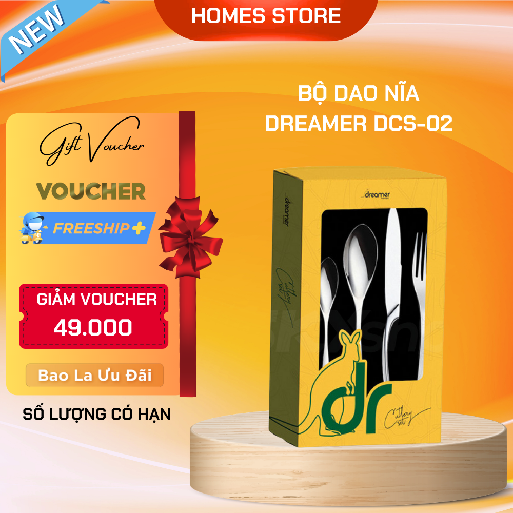 Bộ Muỗng Nĩa Inox DREAMER DCS-02 4 Món Sang Trọng Cao Cấp Thương Hiệu Úc Tiêu Chuẩn Châu Âu - Hàng Chính Hãng