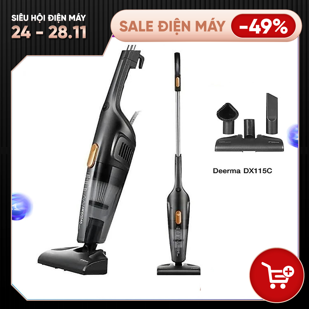 Máy hút bụi cầm tay Deerma DX115C (600W) - Hàng Chính Hãng