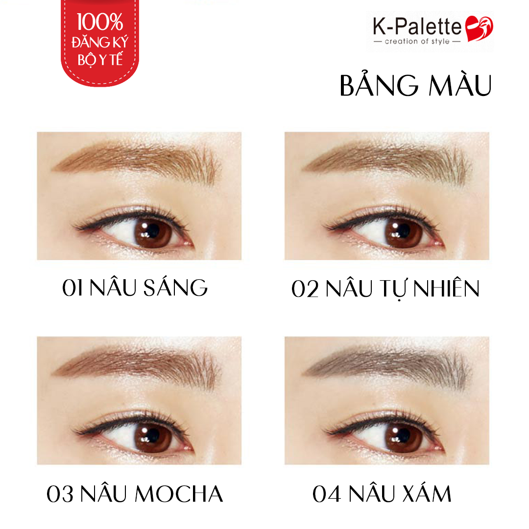Bút Vẽ Lông Mày 2 Đầu K-Palette Eyebrow Pencil Chống Nước Lâu Trôi 24h