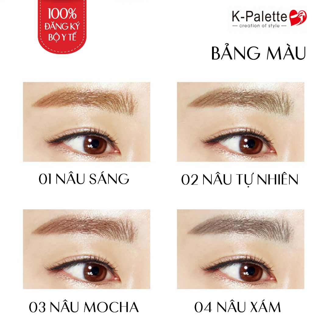 Bút Vẽ Lông Mày 2 Đầu Nhật Bản, Đầu Nước, Đầu Bột K-Palette Lasting 2Way Eyebrow Liquid WP, Chống Nước, Lâu Trôi, Bền Màu