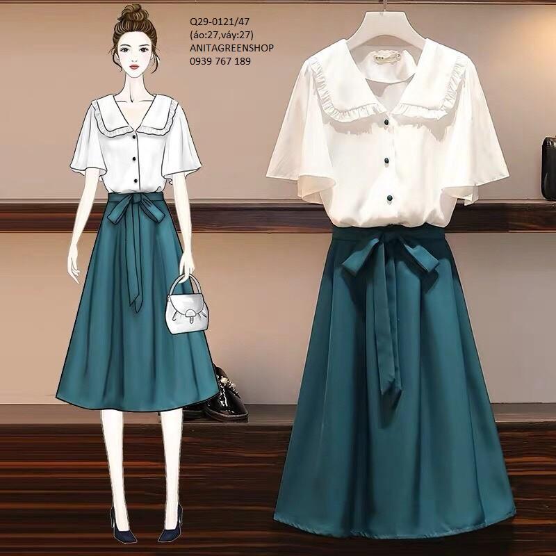 set áo và chân váy xòe (thời trang anitagreen) Q29-0121