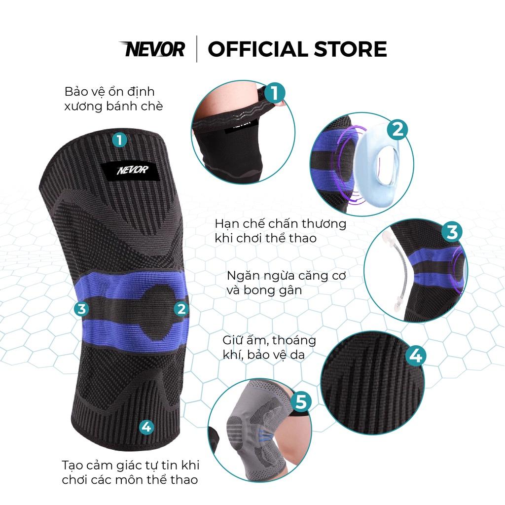 Bó gối thể thao Nevor BDG01 giảm đau, phòng tránh chấn thương dây chằng sử dụng cho gym, bóng đá, bóng rổ...