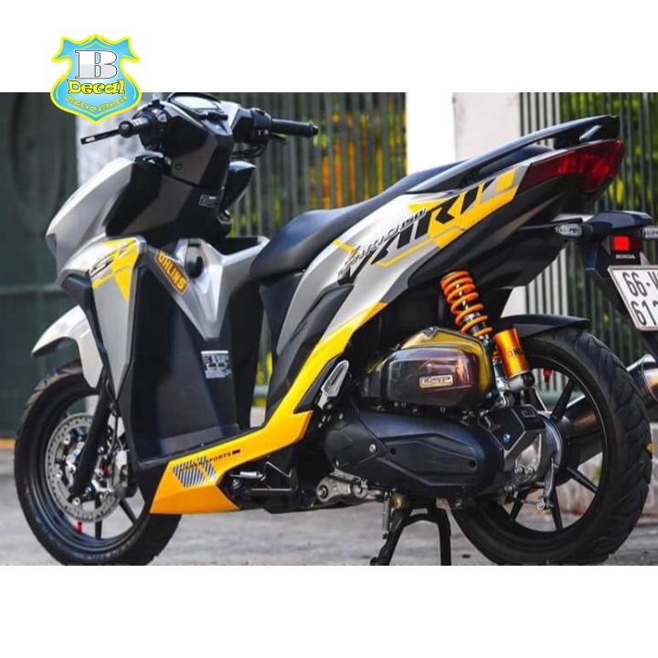 Tem rời dành cho vario 150 indo in decal trong bạc vàng