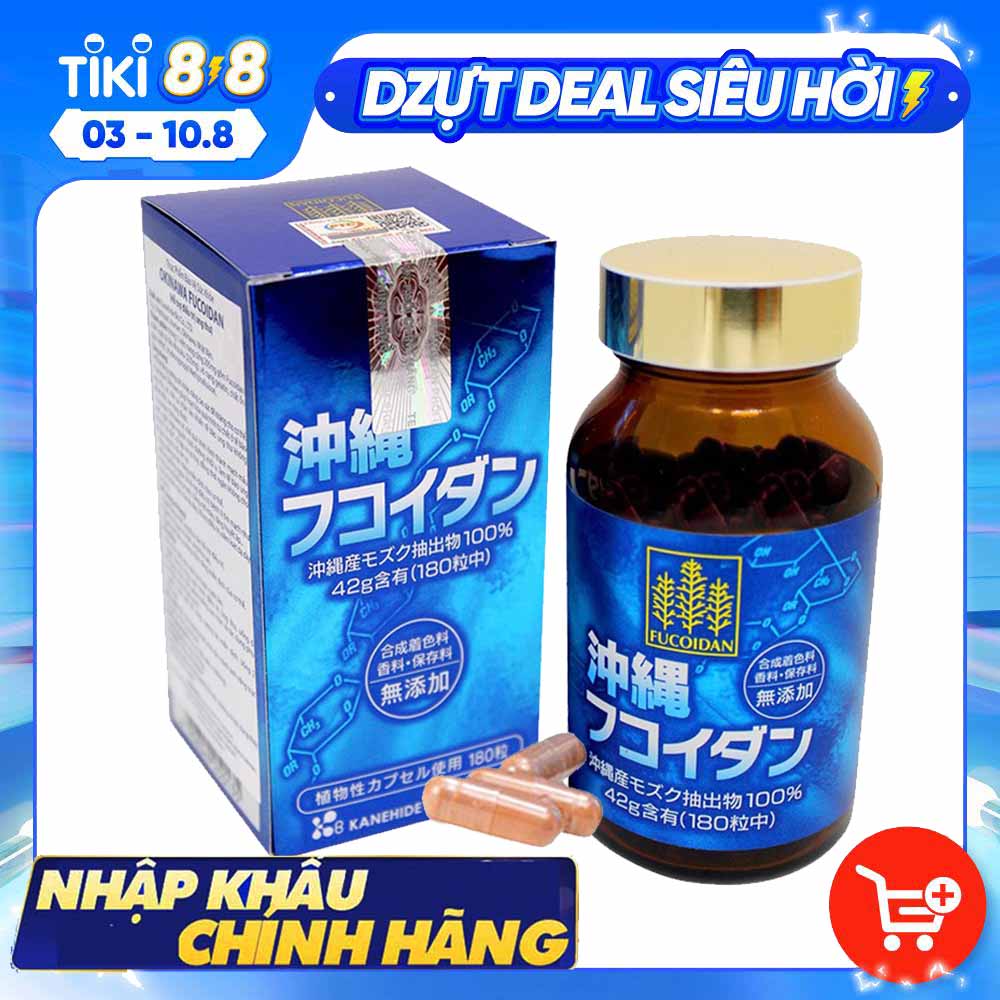 Viên Uống Kanehide Bio Fucoidan Okinawa Hộ Trợ Ức Chế Tăng Trưởng Tế Bào Ung Thư - Hộp 180 Viên