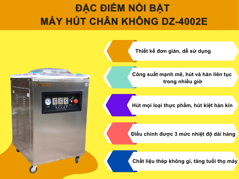 Máy hút chân không Yamafuji DZ-4002E (Inox 201)