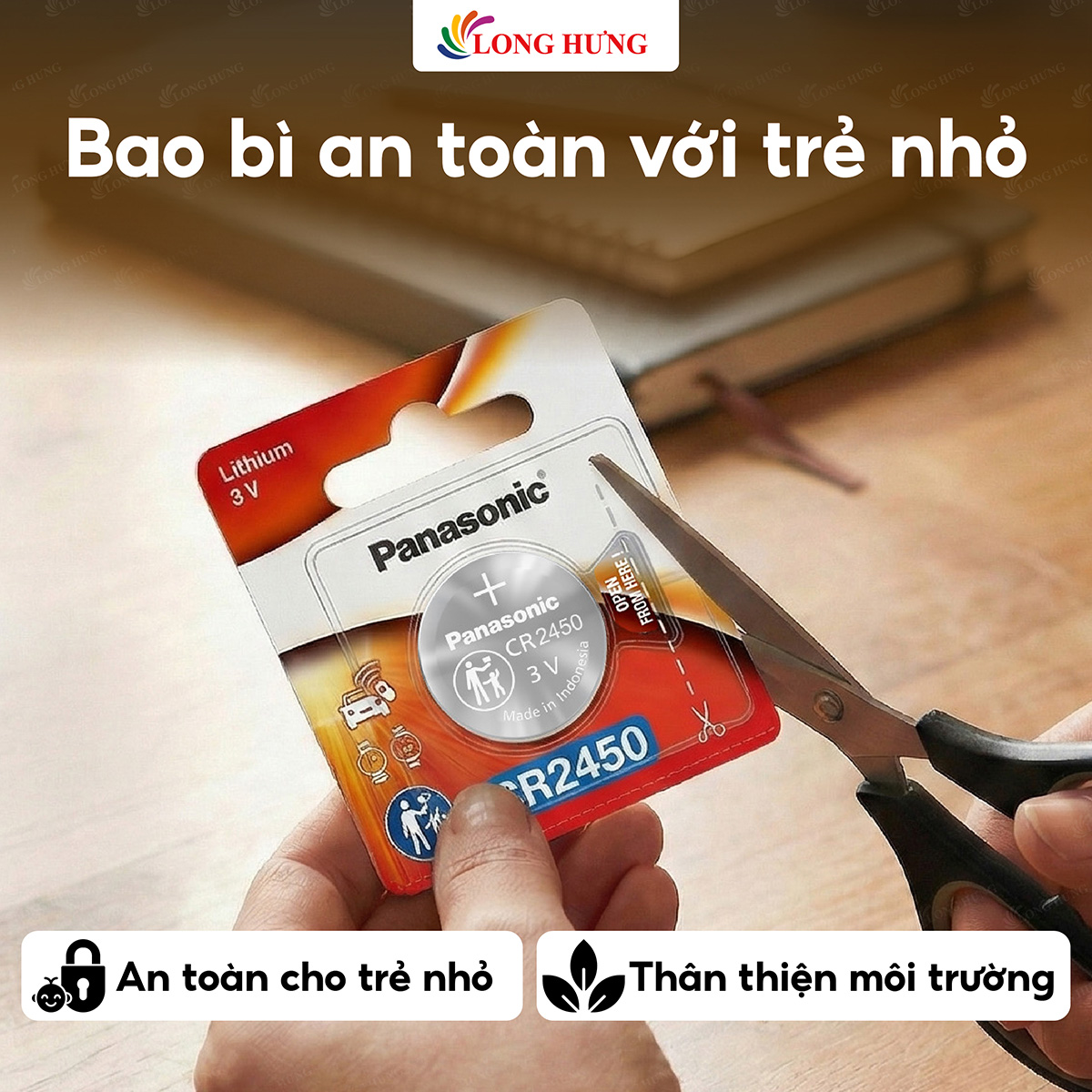 Pin nút Panasonic 3V CR-2450/5BE (1 viên/3 viên/5 viên/10 viên/50 viên) - Hàng chính hãng