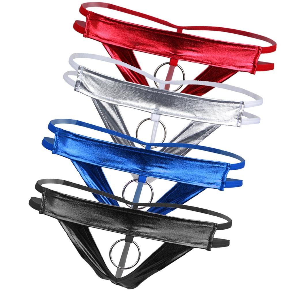 4 Colors Men's T-Back Underwear Low-rise Man Bikini G-String Thong