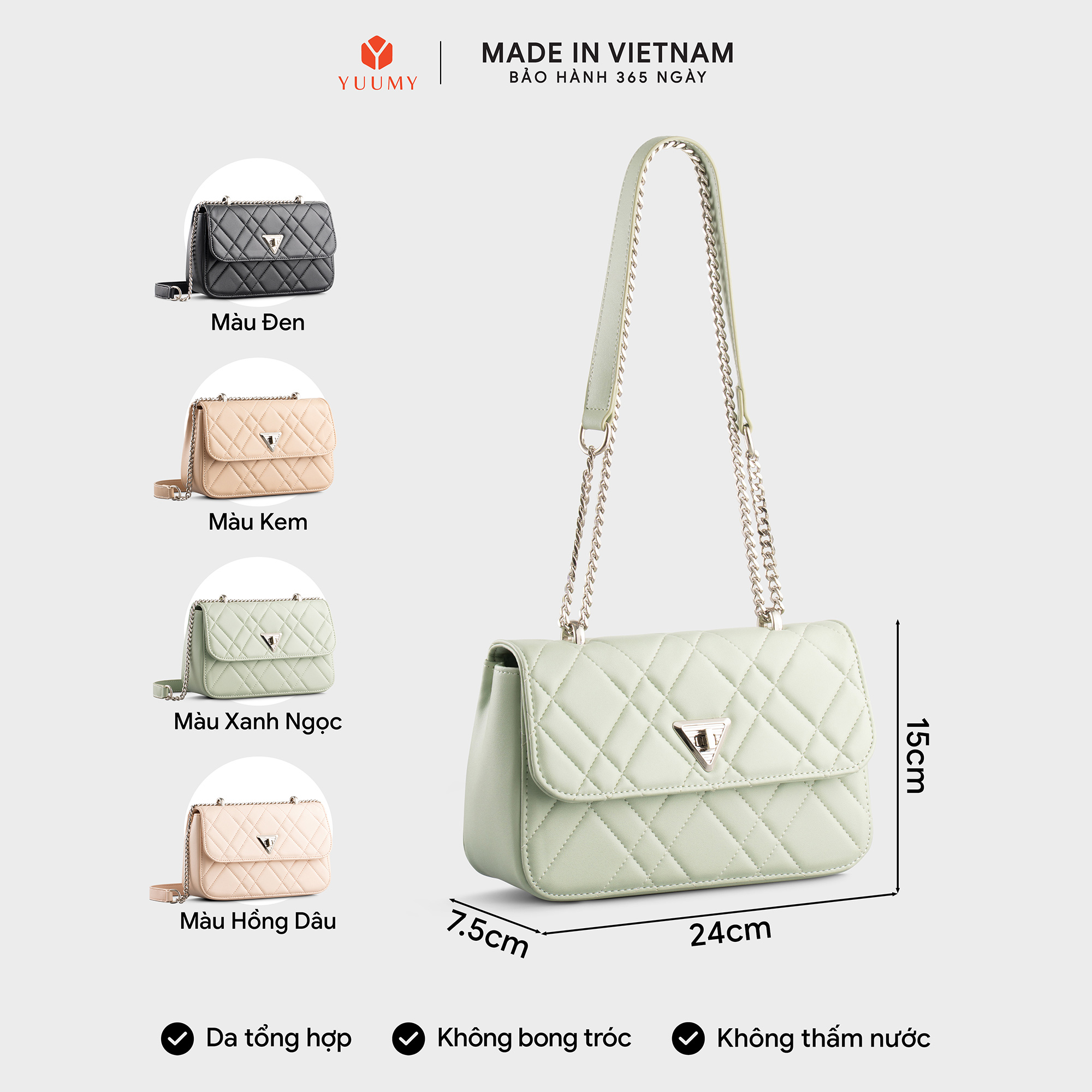 Túi Yuumy ( Thời trang nữ họa tiết chần chỉ size 24 - Túi đeo chéo da Seasand YN279 )