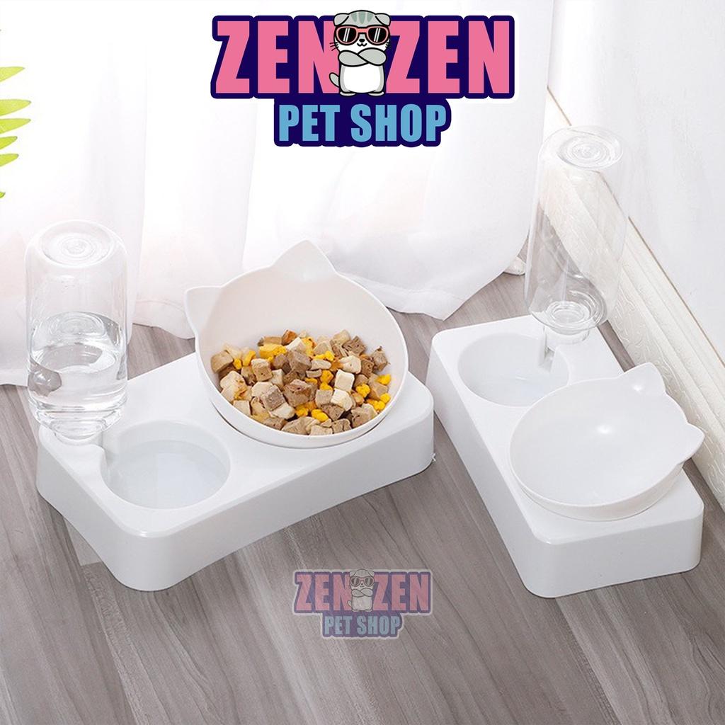 Bát Ăn Chống Kiến Có Chén Ăn Rời Inox Cho Chó Mèo, Bát Ăn Chống Gù Kèm Bình Nước, Bát Ăn Ốc Sên, Bát Đơn BoBo họa tiết