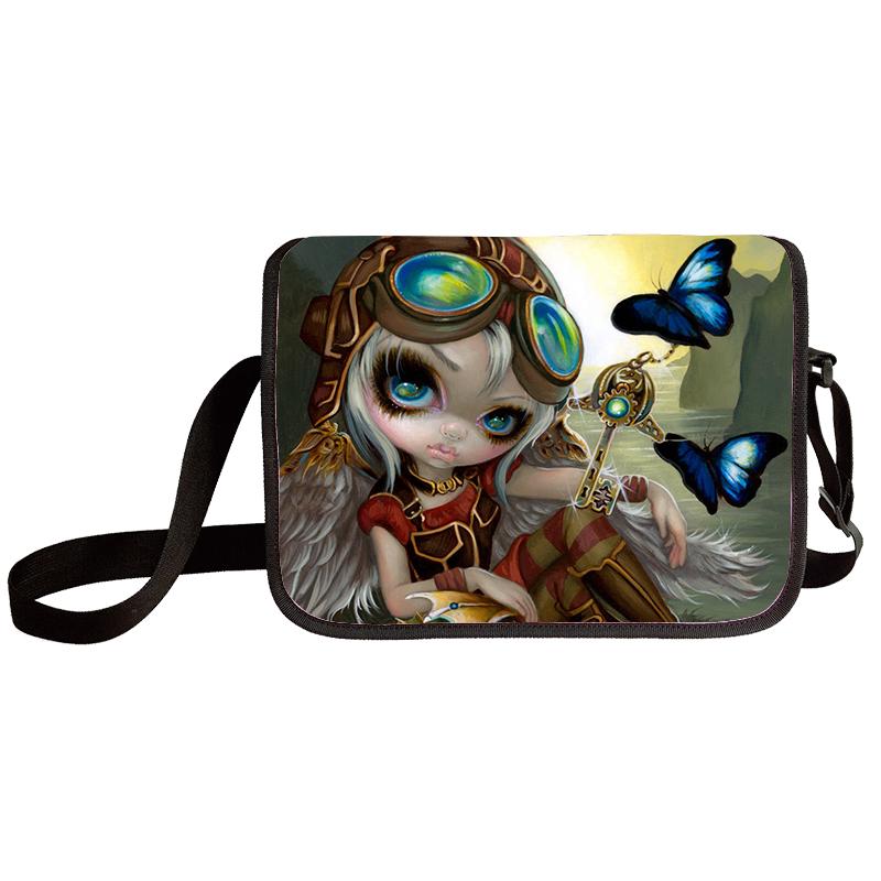 Hoạt Hình Gothic Cô Gái Lớn Đeo Túi Vải Bố Nữ Túi Đeo Vai Đơn Túi Dành Cho Thanh Thiếu Niên Du Lịch Cách Sử Dụng Hàng Ngày