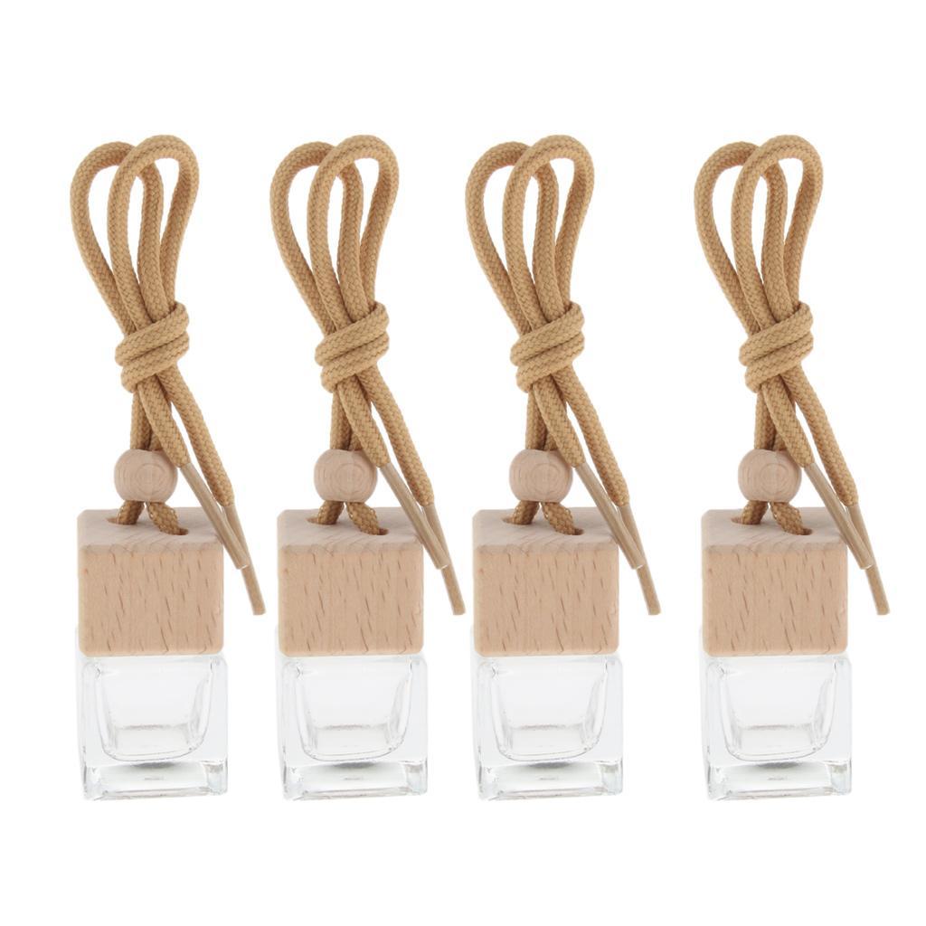4pcs 6ml Car Hanging Perfume Bottle Essential Oil Bottle Pendant Decor Vials
