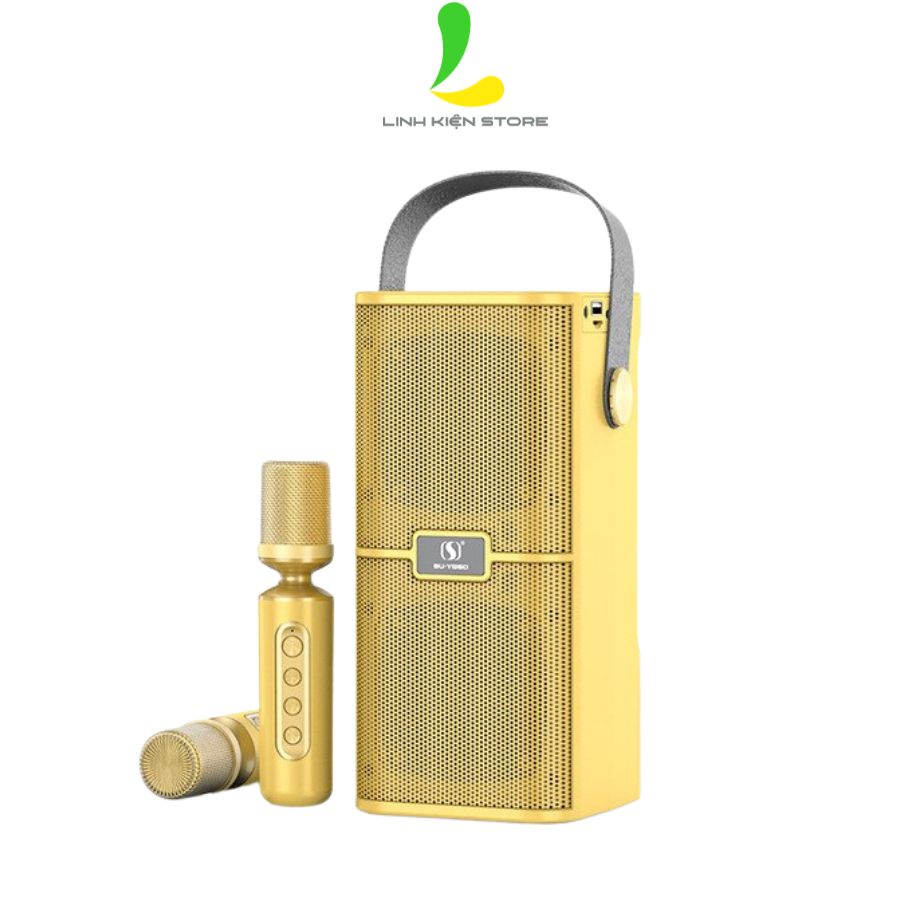Loa Bluetooth Karaoke Su - Yosd Ys218 - Loa Xách Tay Mini Ys - 218 Chất Liệu Nhựa Abs Cao Cấp, Công Suất 35W Kèm 2 Micro Không Dây Đổi Tone Giọng Thú Vị - Hàng Nhập Khẩu - Vàng