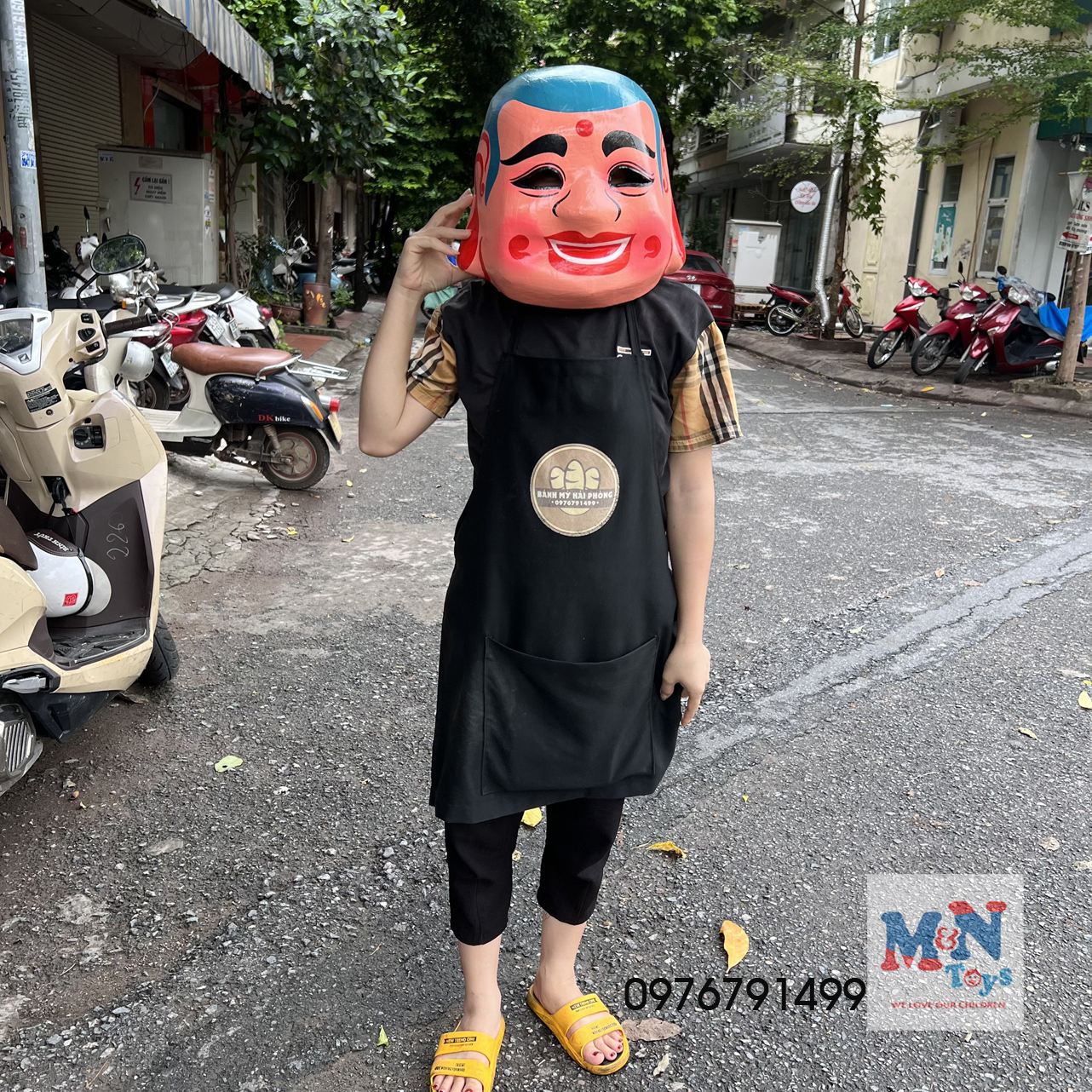 Mặt nạ ông địa trung thu dành cho người lớn để múa lân hoặc trang trí decor