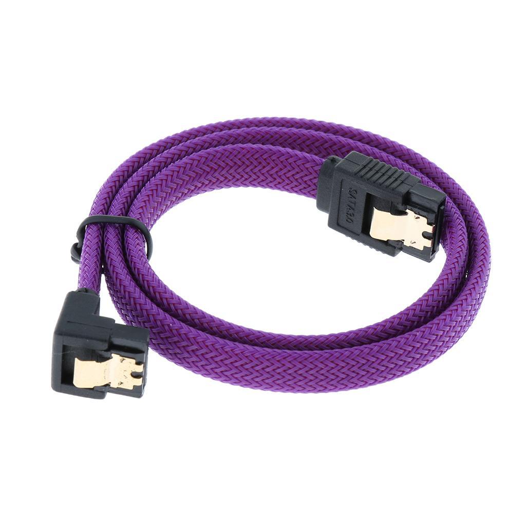 Slim SATA 3.0 Cable for HDD SSD Straight to 90-degree with Lock 50cm