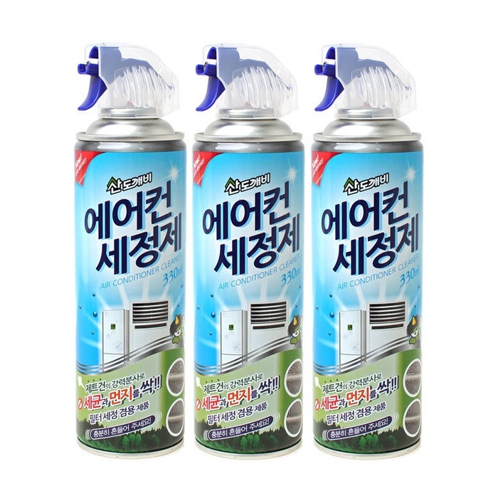 Combo 03 Chai xịt vệ sinh máy lạnh Sandokkaebi 330ml nhập khẩu trực tiếp từ Hàn Quốc