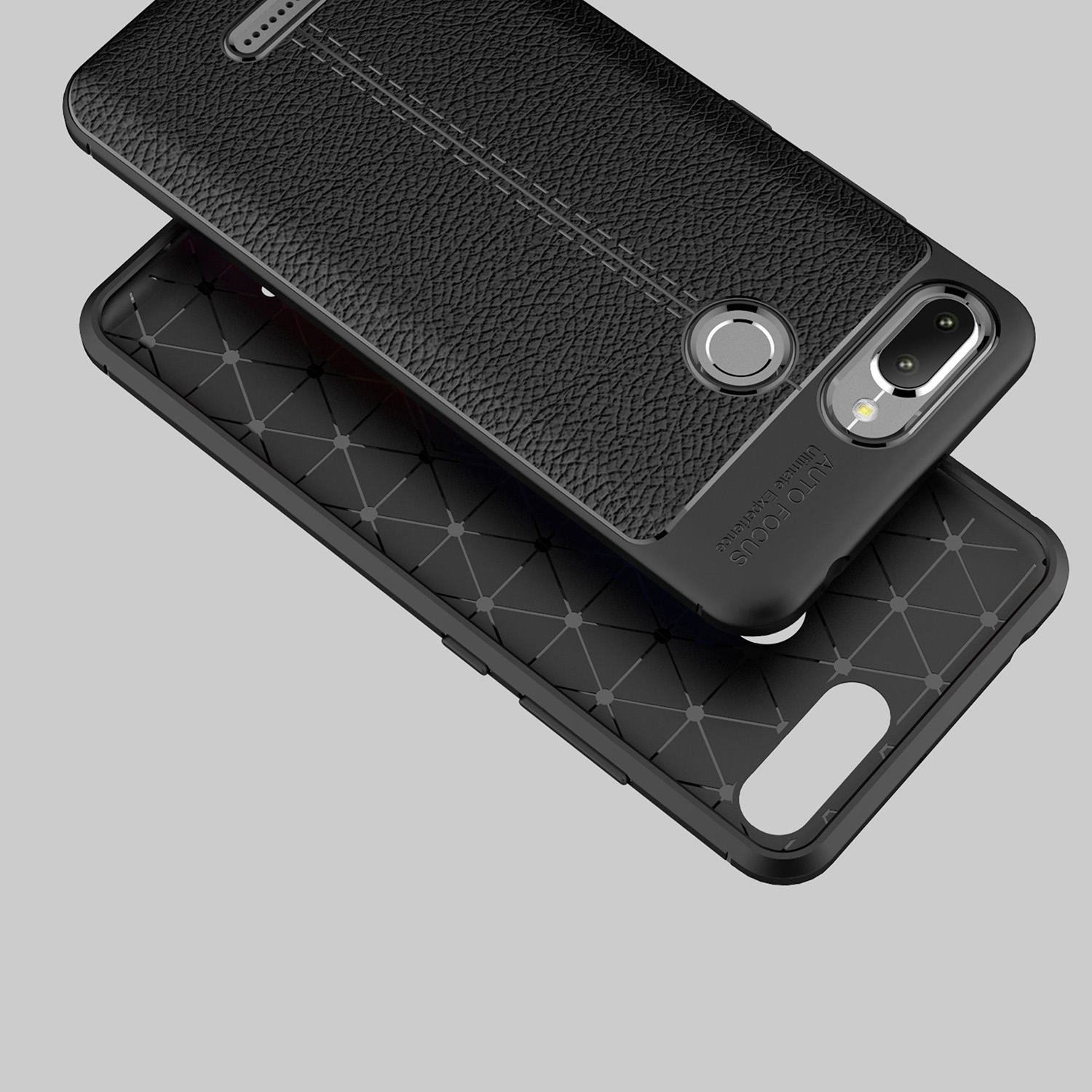 Ốp lưng Silicon Auto Focus giả da, chống sốc dành cho Xiaomi Redmi 6 - Hàng Chính Hãng