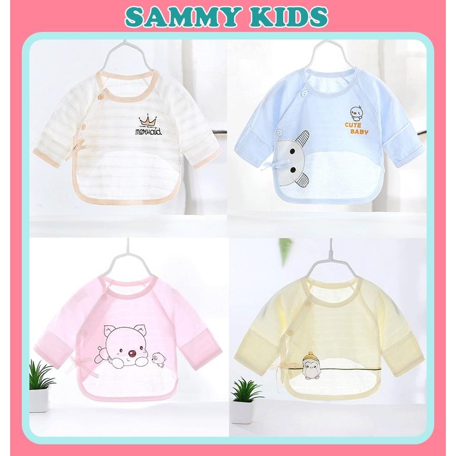 Áo sơ sinh bé gái bé trai dài tay cotton 100% mềm mại đa năng 3 IN 1 Sammy Kids