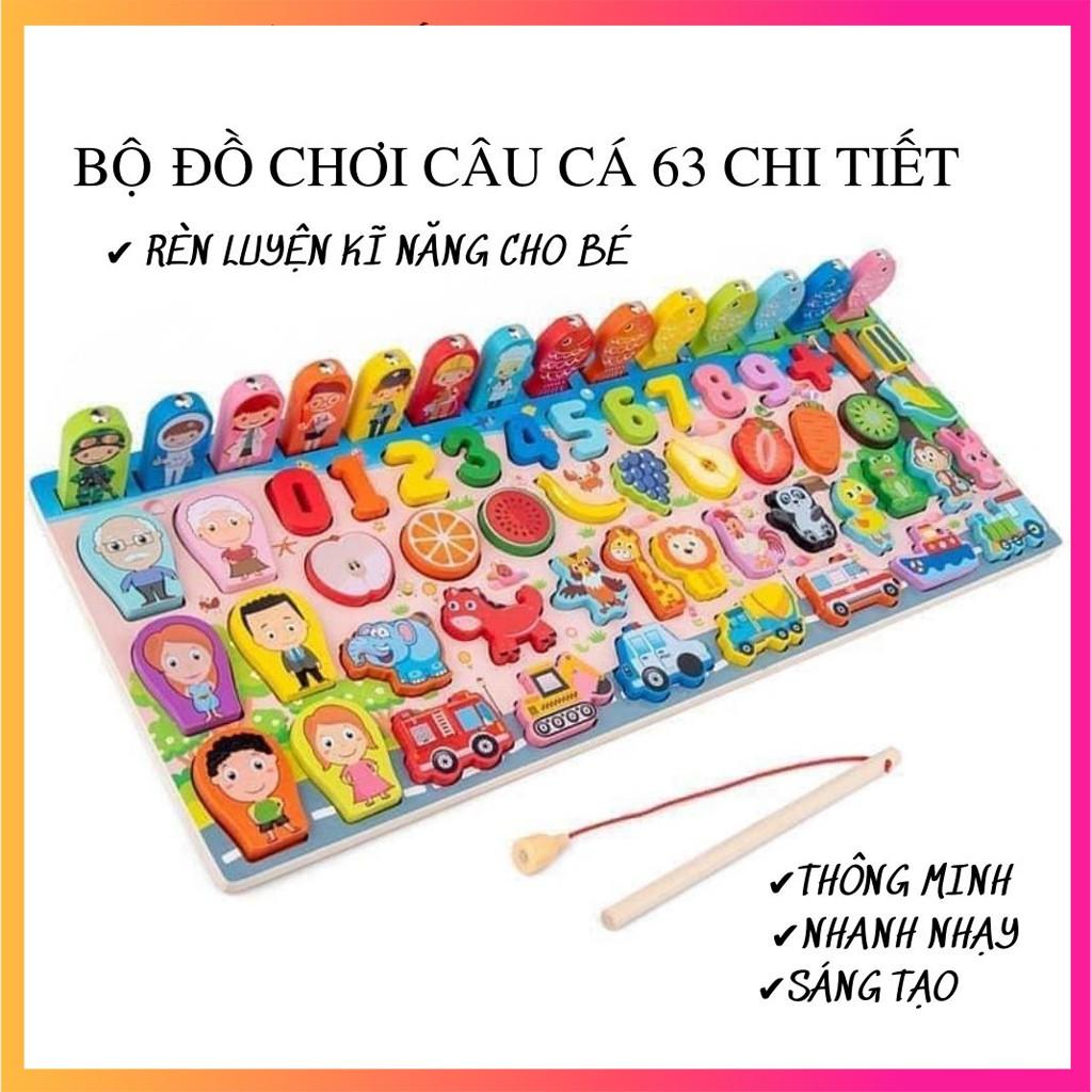 Bộ Đồ Chơi Câu Cá Và Ghép Số Học Đếm 63 Chi Tiết Cho Bé YêuBộ Bảng Số Thông Minh bằng gỗ mới nhất 2020