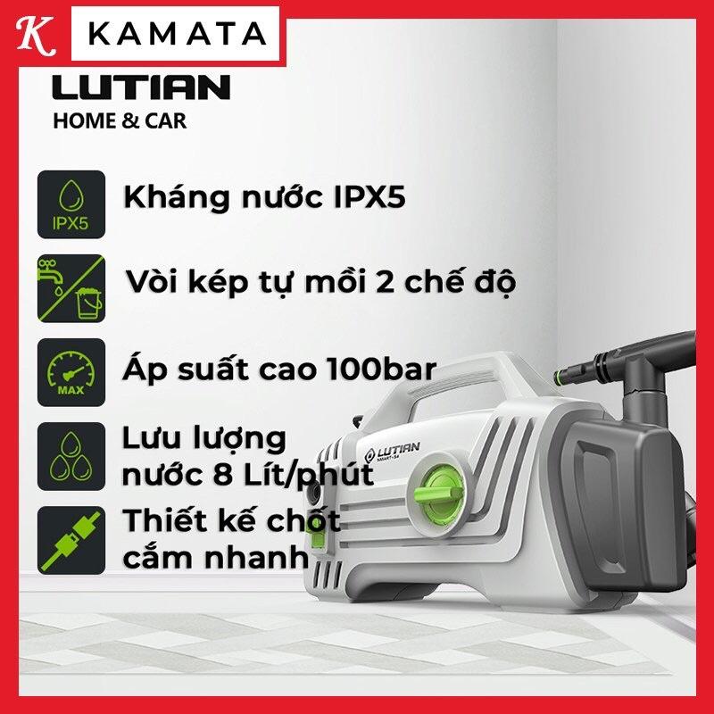 Máy xịt rửa xe ô tô xe máy Lutian 1400W Smart-S4 đa năng, Áp lực cao, Mô tơ dây đồng, cảm ứng từ, Chống cháy giật