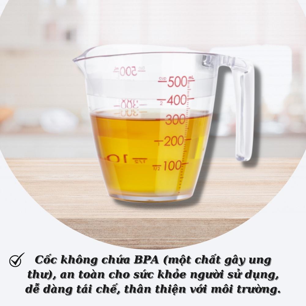 Cốc đong , YOKO INOCHI Việt Nam nhựa định lượng 500ml dung dịch dùng trong nấu ăn pha chế nhựa nguyên sinh