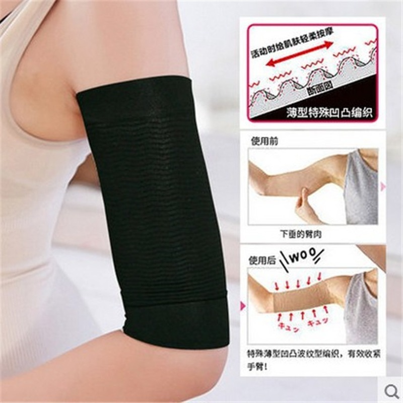 Nữ Thun Nén Cánh Tay Định Hình Tay Mỏng Cánh Tay Cơ Thể Shapers Giảm Cân Khuỷu Tay Máy Massage Bọc Tay Color: Black Size: One Size