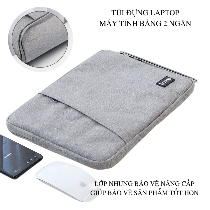 Túi Đựng Laptop Chống Sốc BAONA 2 Ngăn /11/12/13.3/14/15/16 Inch,Túi laptop Thời Trang, Tiện Lợi Mang Theo