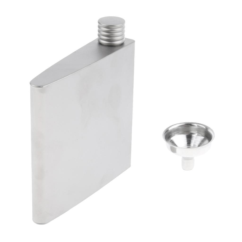 175ml Titanium Pocket Flask Hip Flask Alcohol Drink Flask with Funnel & Carrying Bag