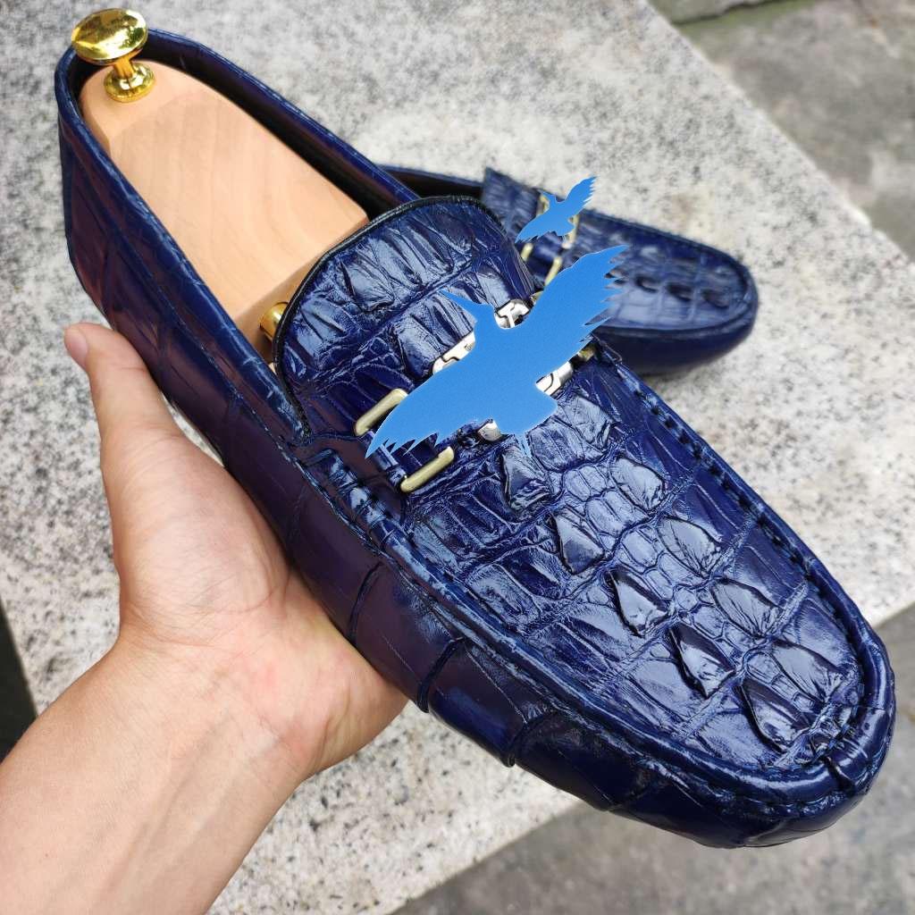 Giày lười Vây đuôi cá sấu Xanh navy CỰC CHẤT!