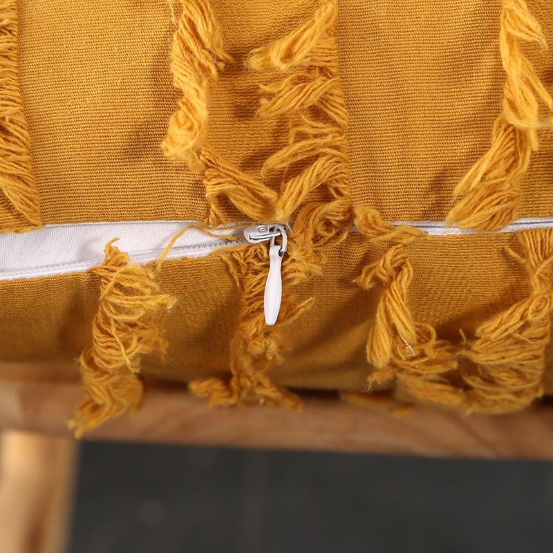 VỎ Gối Tựa Lưng Trang Trí Sofa Vải Bố ( LINEN ) TUA RUA CAO CẤP KHÔNG XÙ LÔNG SBK143