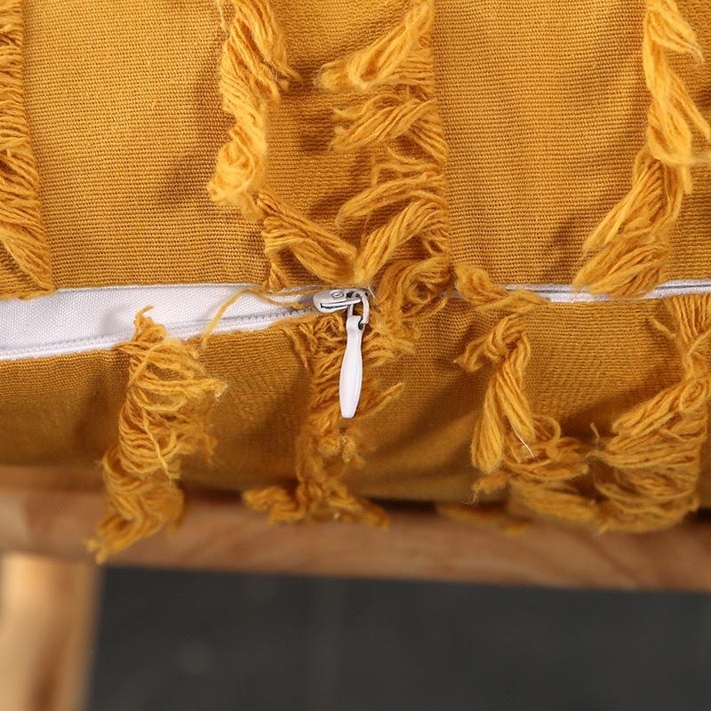 Gối Tựa Lưng Trang Trí Sofa Vải Bố TUA RUA CAO CẤP KHÔNG XÙ LÔNG SBK143