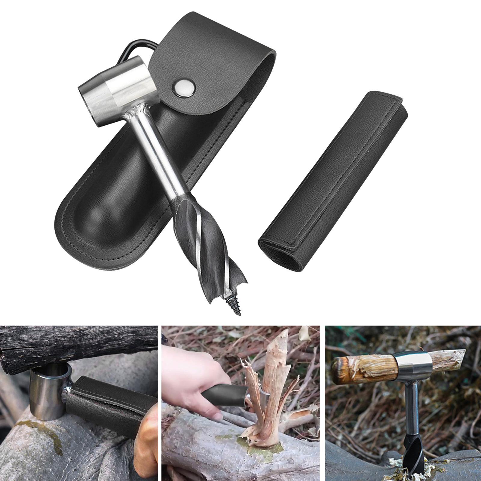 Hand Auger Drill Bit Woodworking Hand Screw Drill Camping Tool black