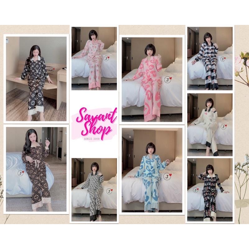 Pijama Tay Dài Quần Dài Cổ Sen Siêu Xinh - VIDEO CHÍNH CHỦ