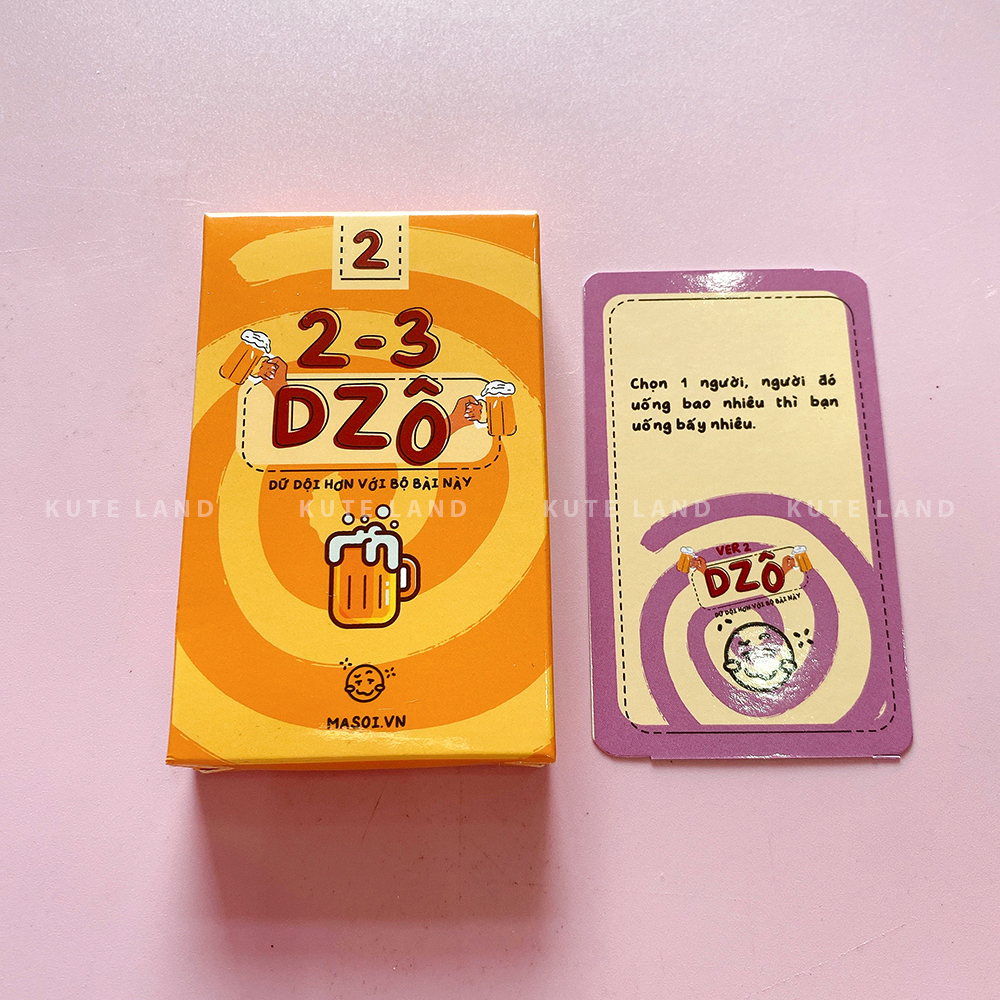 Bộ bài Drinking 2-3 Dzô phiên bản màu vàng gồm 35 lá, bộ bài nhậu độc đáo và thú vị trong các buổi tụi họp