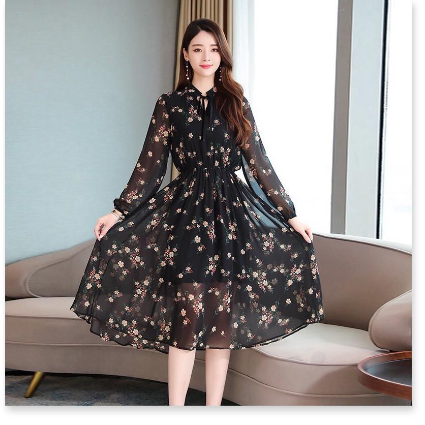 ĐẦM LỤA HOA,HỌA TIẾT ĐƠN GIẢN NHƯNG KHÔNG KÉM PHẦN SANG TRỌNG THỜI TRANG VINA 1HIT FASHION
